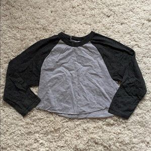 like new American Apparel crop baseball tee S